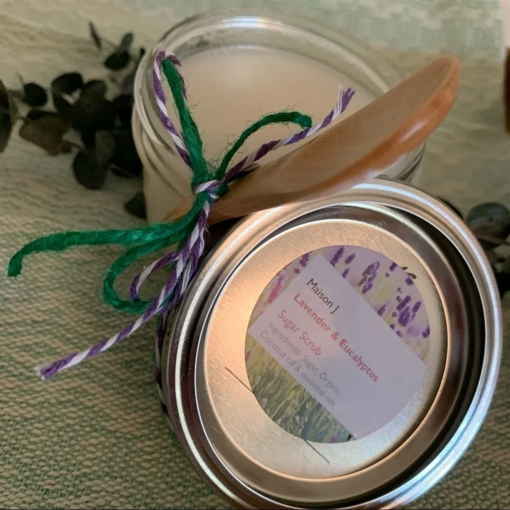 Sugar scrub trio, all natural & hand crafted made to order. Three 4 oz. scrubs. - Picture 7 of 15
